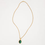 Figura Gold Plated Necklace w. Malachite