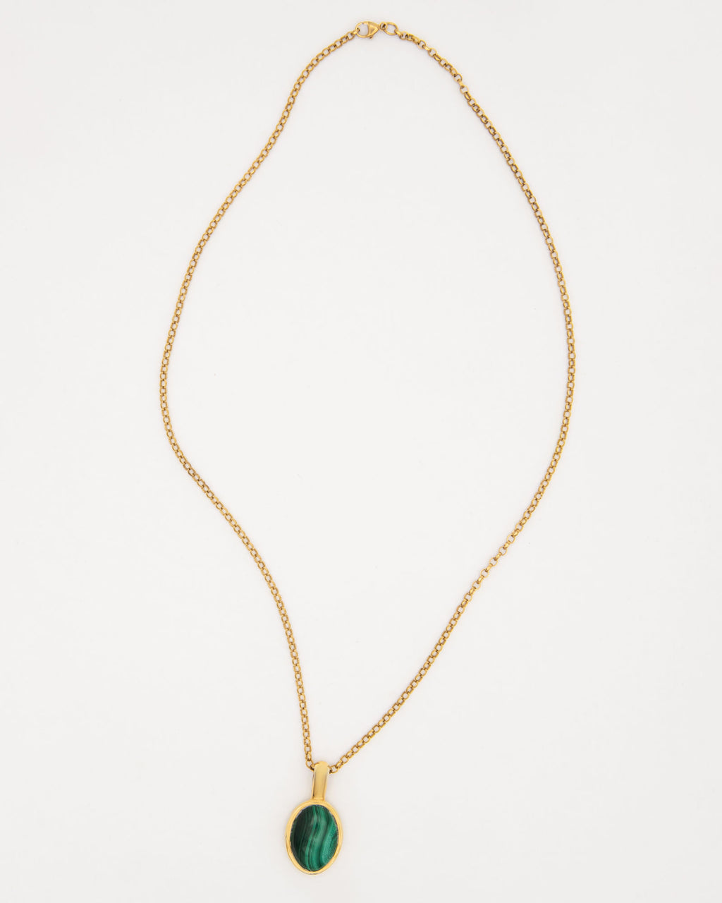 Figura Gold Plated Necklace w. Malachite