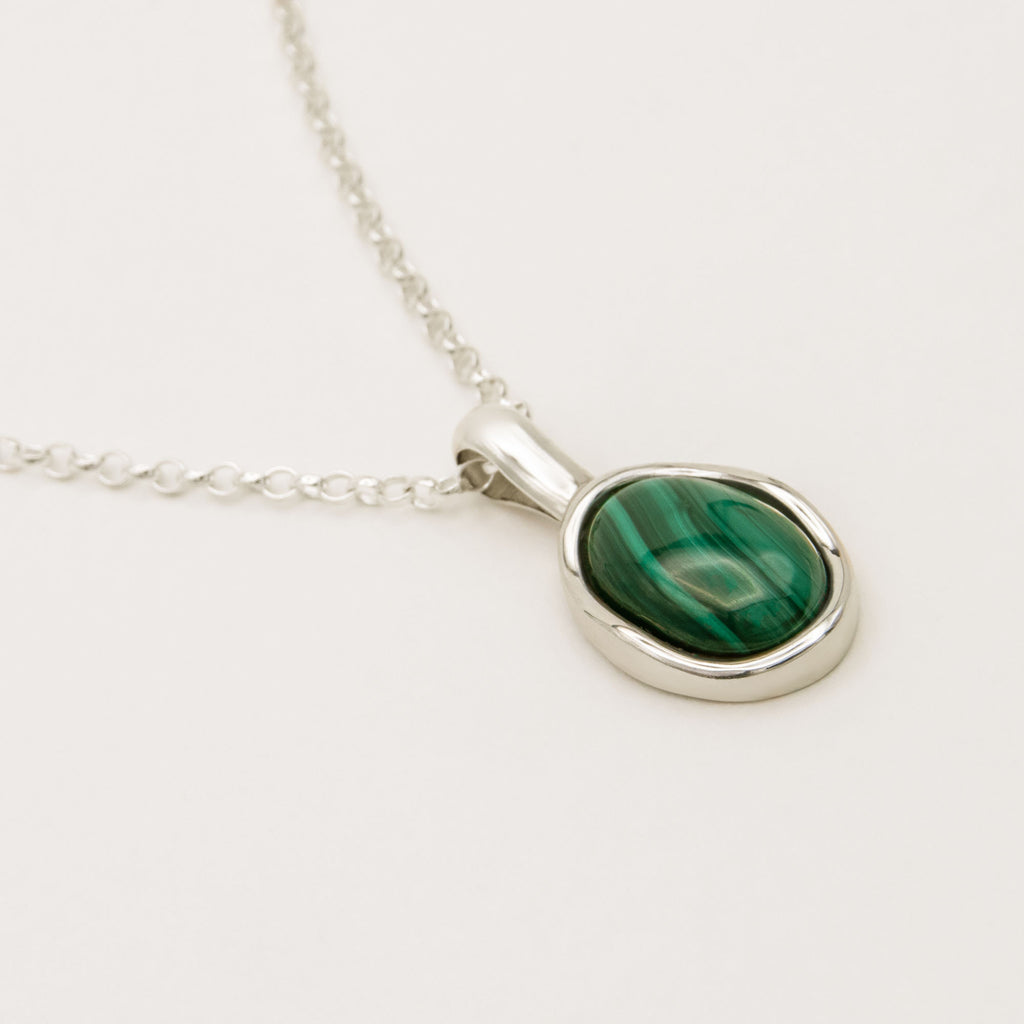 Figura Silver Necklace w. Malachite