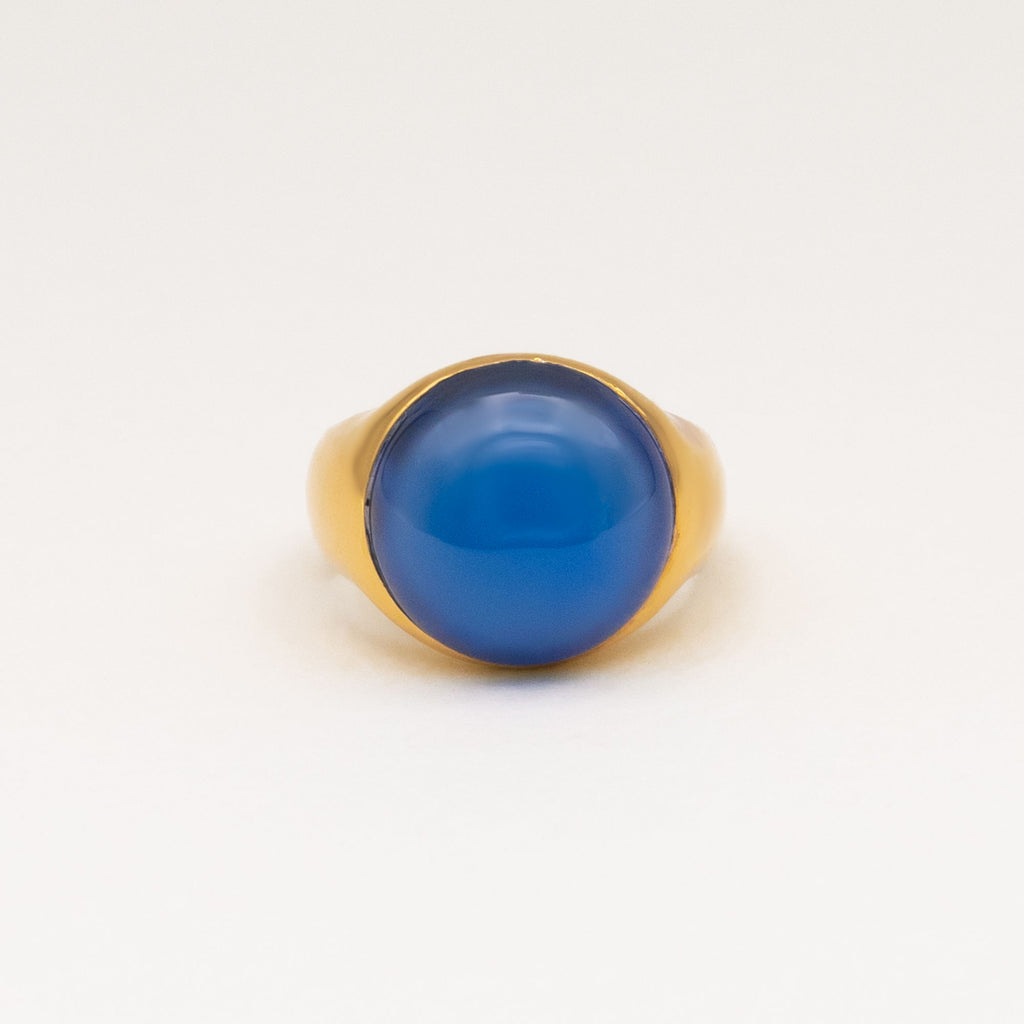 Figura Gold Plated Ring w. Agate