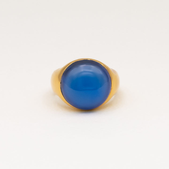 Figura Gold Plated Ring w. Agate