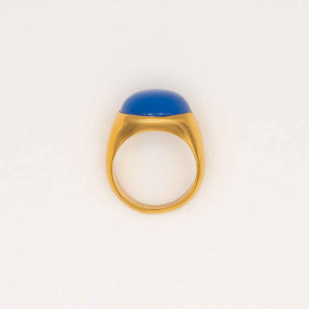 Figura Gold Plated Ring w. Agate