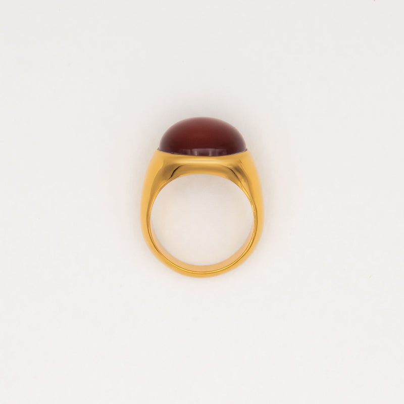 Figura Gold Plated Ring w. Carnelian