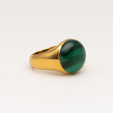 Figura Gold Plated Ring w. Malachite