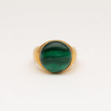 Figura Gold Plated Ring w. Malachite