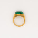 Figura Gold Plated Ring w. Malachite