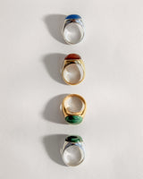 Figura Gold Plated Ring w. Malachite