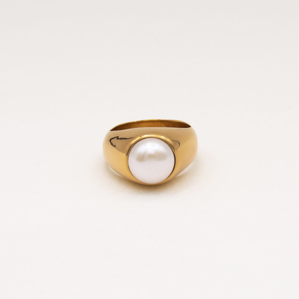 Sono Gold Plated Ring w. Freshwater Pearl