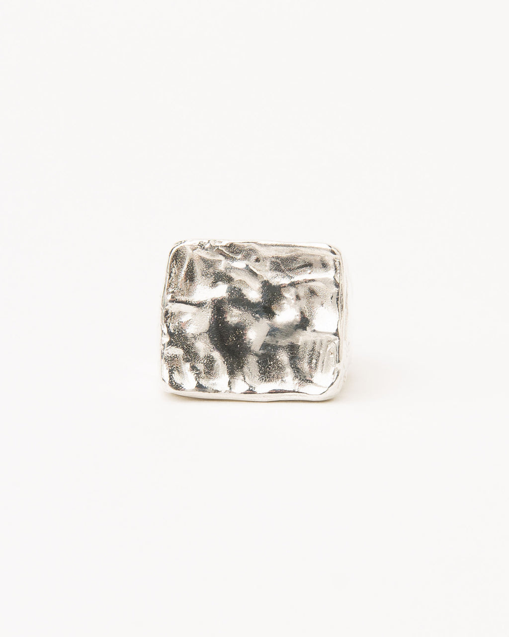 Areia Rectangular Silver Signet Ring