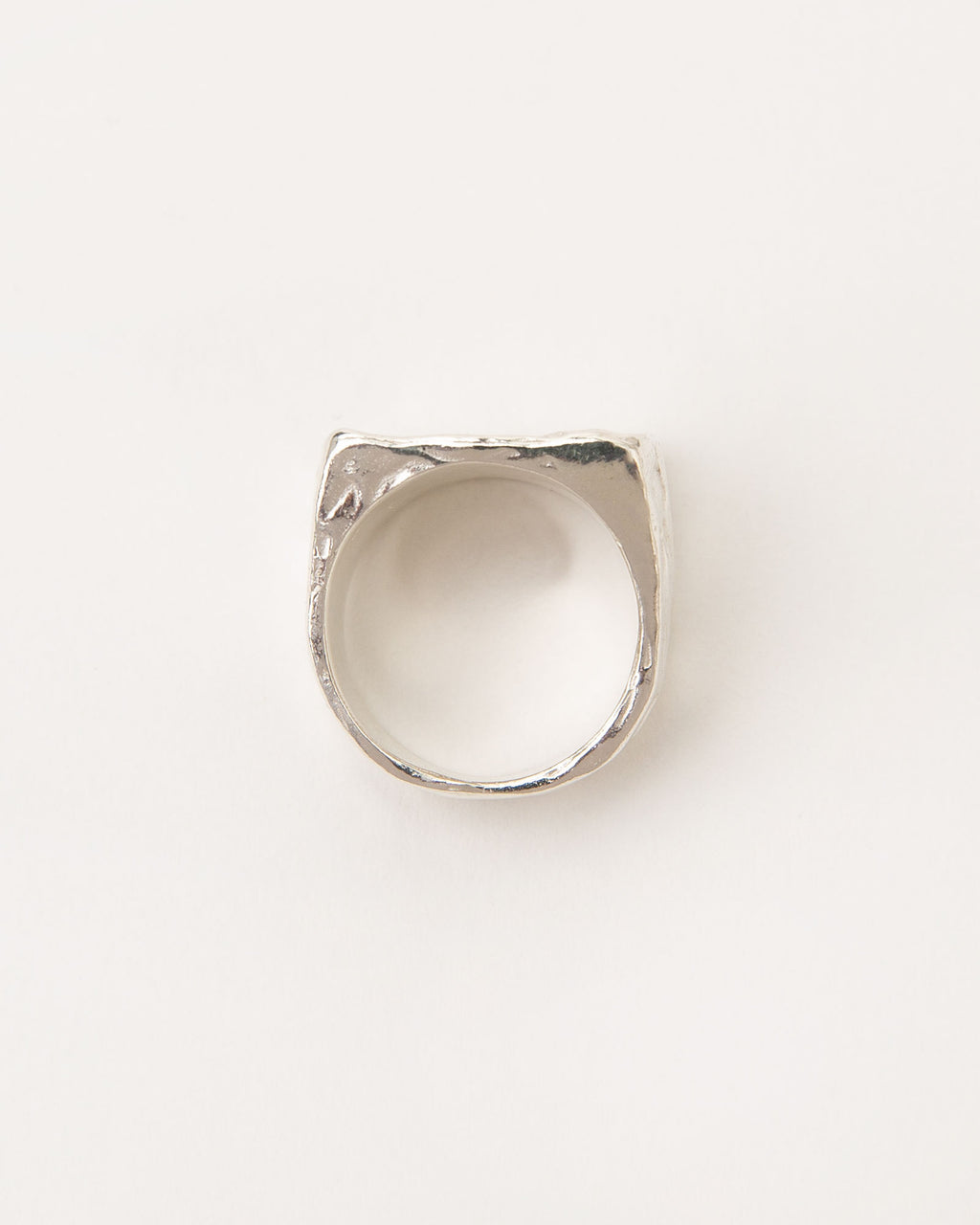 Areia Rectangular Silver Signet Ring