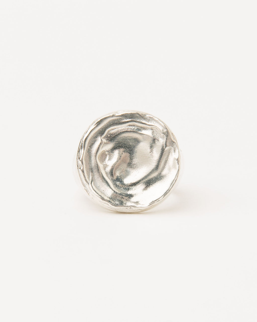Areia Round Silver Signet Ring