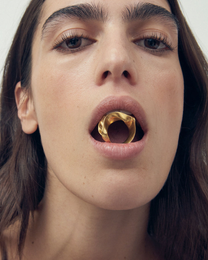 Figo L Gold Plated Ring