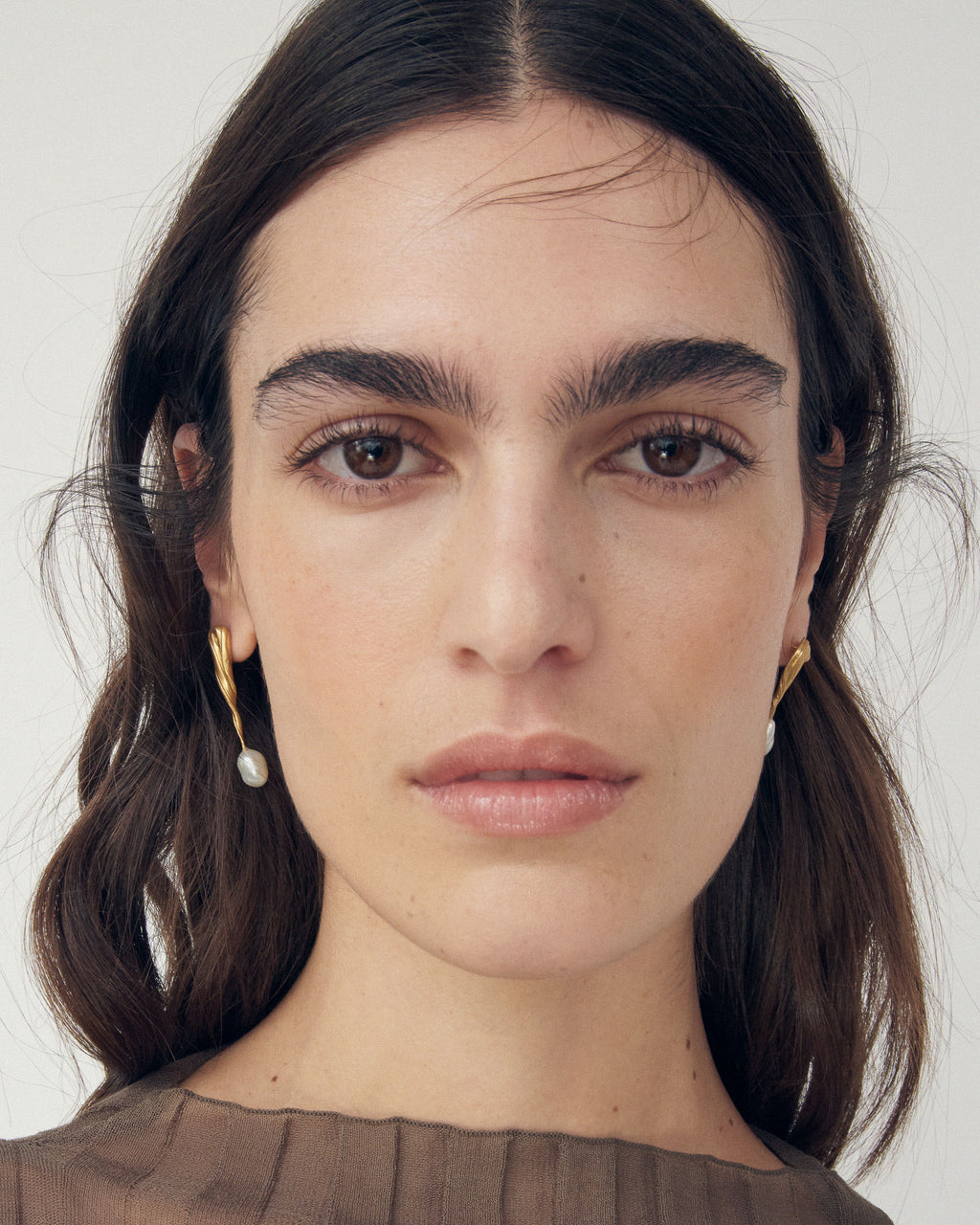 IPE Gold Plated Earrings w. Natural Keshi Pearls