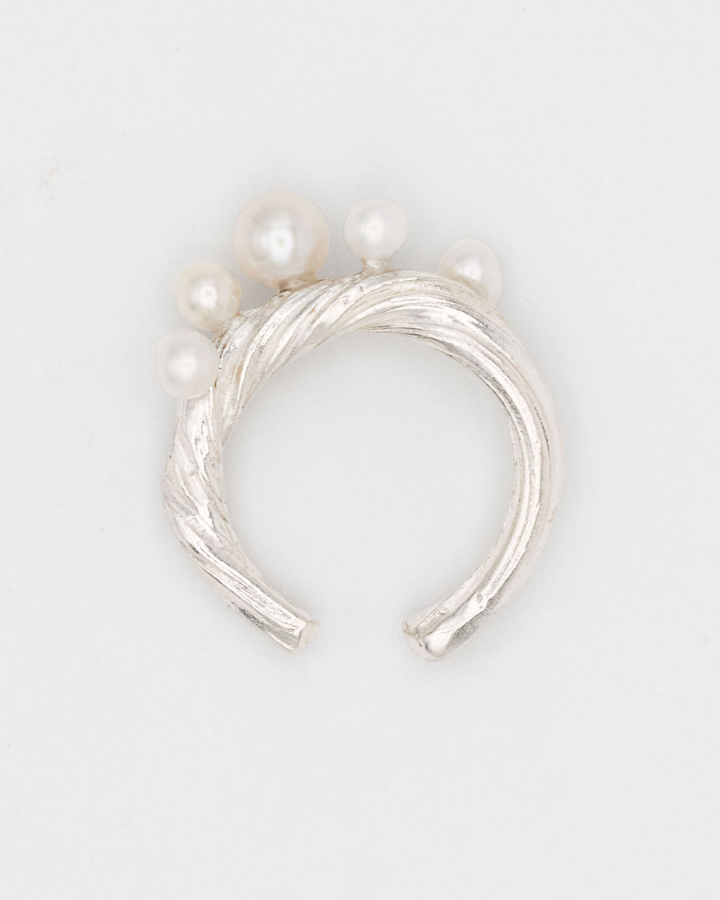 Inga Silver Ear Cuff w. Freshwater Pearls