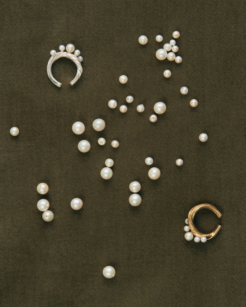 Inga Forgyldte Ear Cuff m. Ferskvandsperler