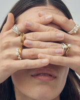 Inga Gold Plated Ring w. Freshwater Pearls