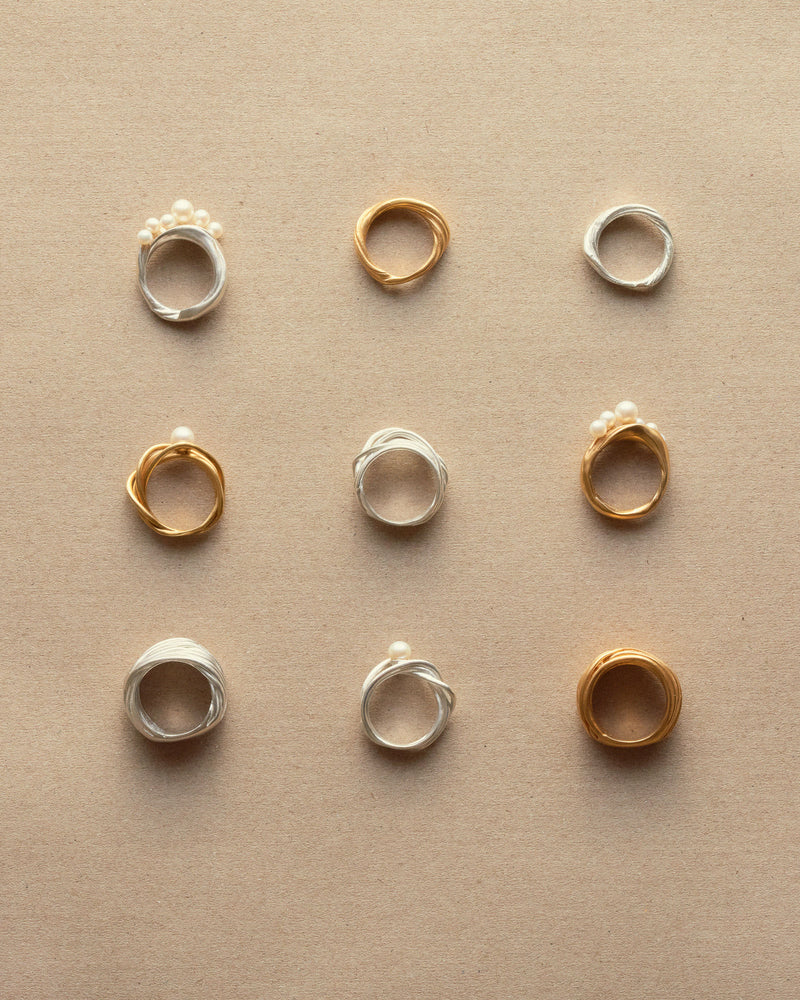 Inga Gold Plated Ring w. Freshwater Pearls