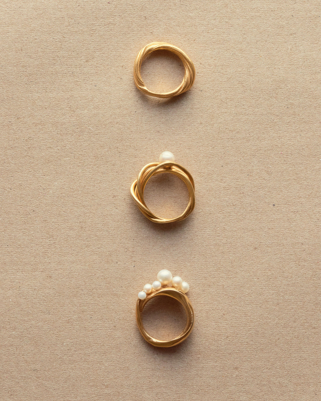 Inga Gold Plated Ring w. Freshwater Pearls