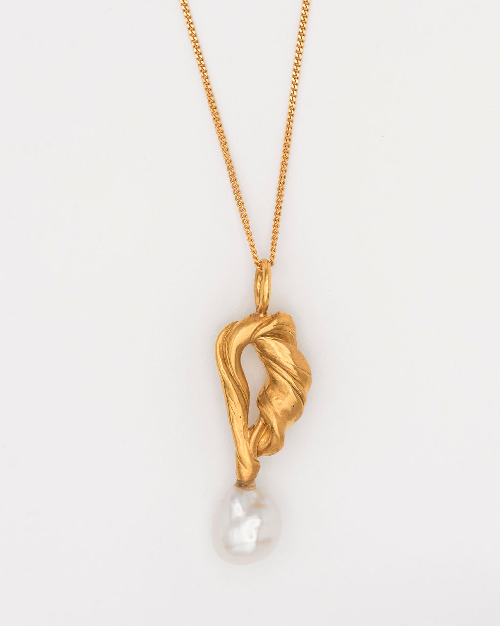 Perola Cumaru Gold Plated Necklace w. Baroque Pearl