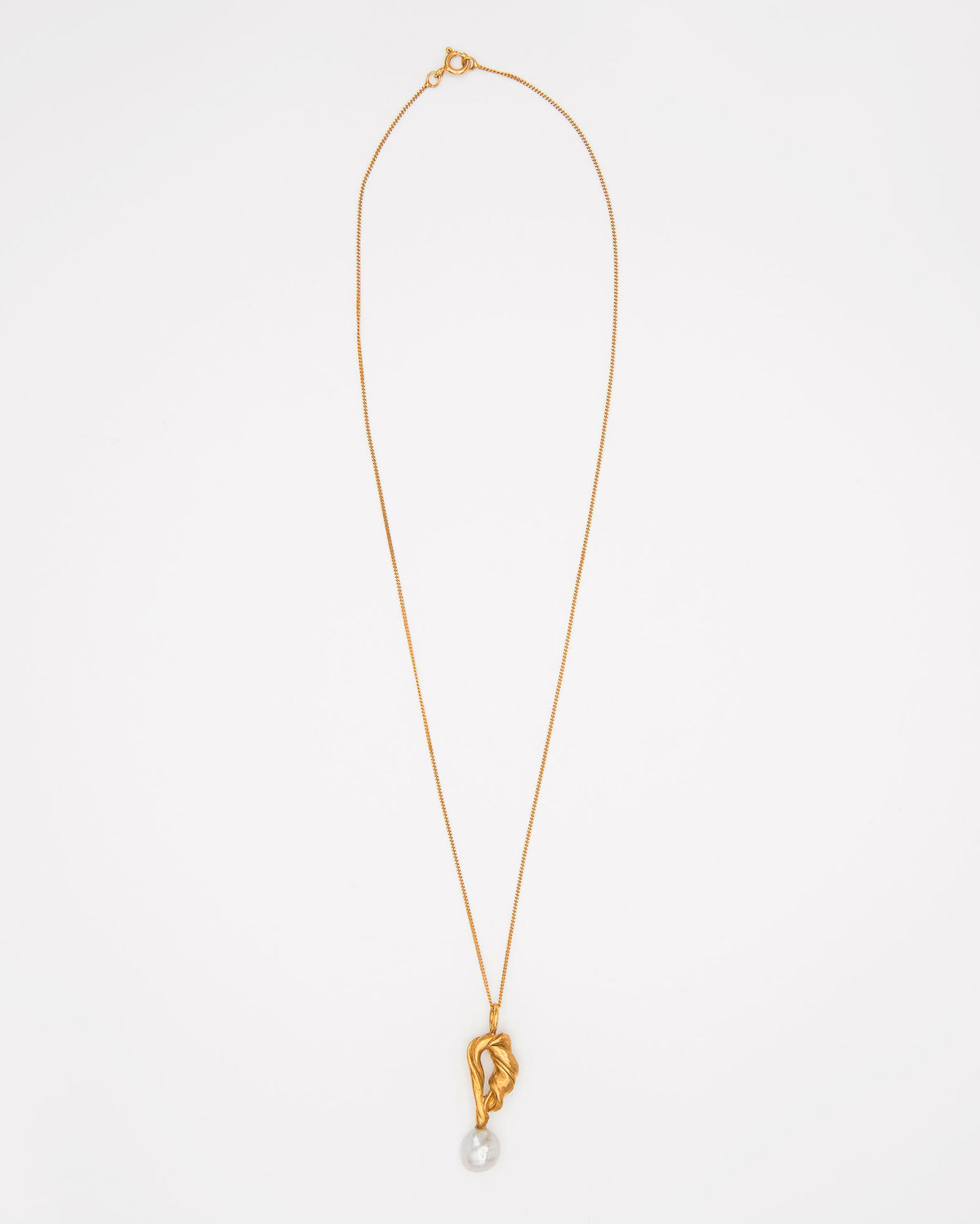 Perola Cumaru Gold Plated Necklace w. Baroque Pearl