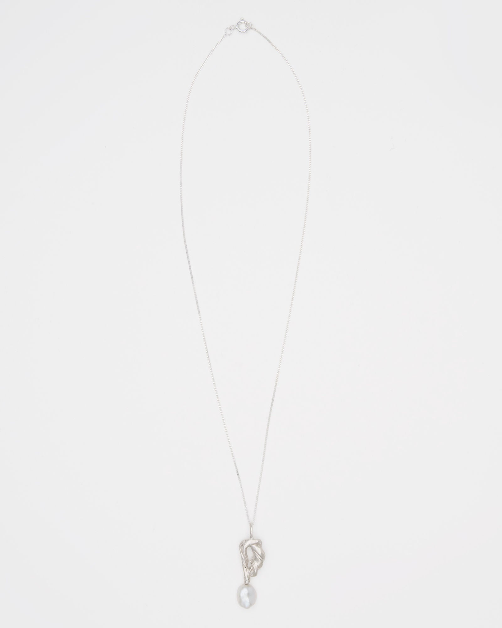 Perola Cumaru Silver Necklace w. Baroque Pearl