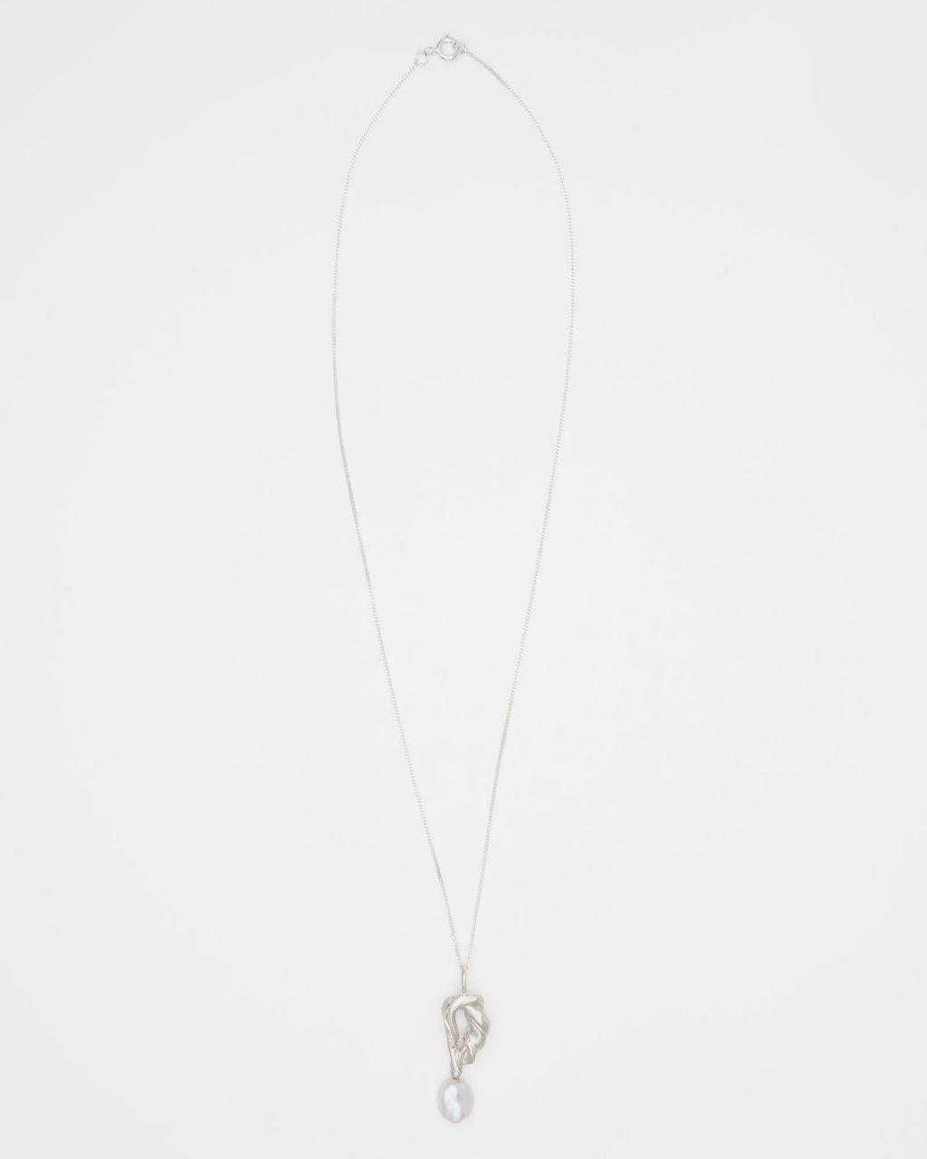 Perola Cumaru Silver Necklace w. Baroque Pearl