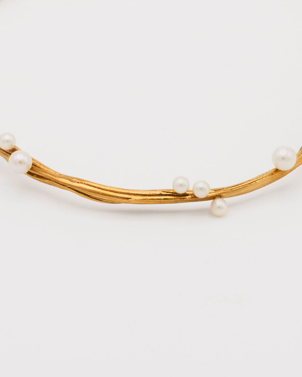 Ramo Gold Plated Choker w. Freshwater Pearls