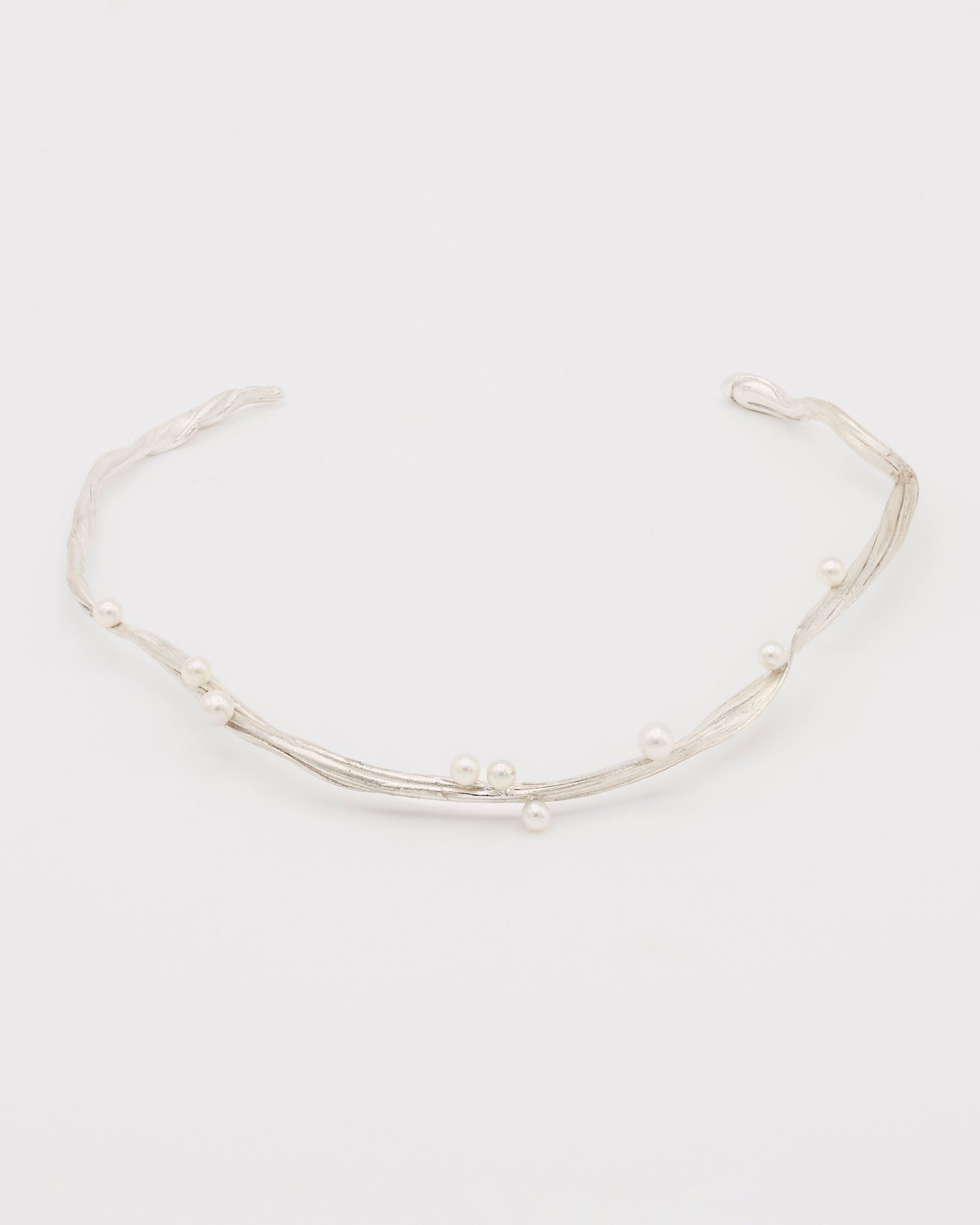 Ramo Silver Choker w. Freshwater Pearls