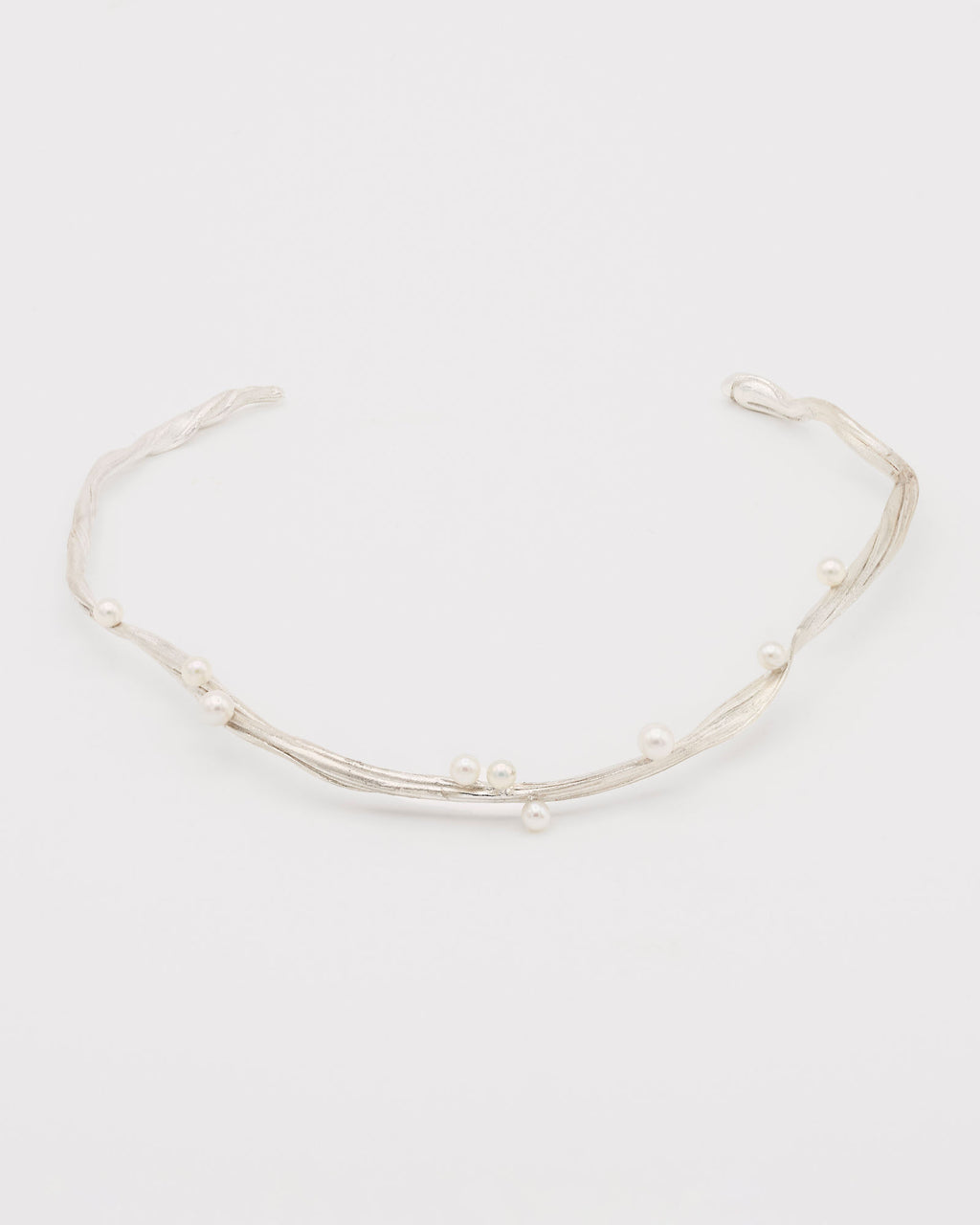 Ramo Silver Choker w. Freshwater Pearls