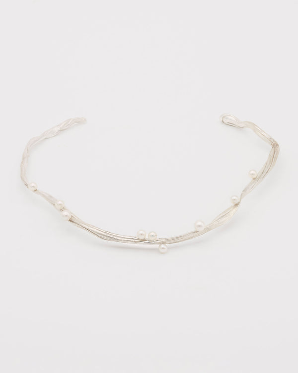 Ramo Silver Choker w. Freshwater Pearls