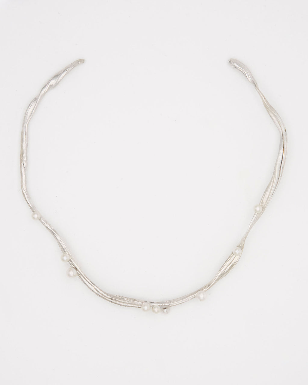 Ramo Silver Choker w. Freshwater Pearls
