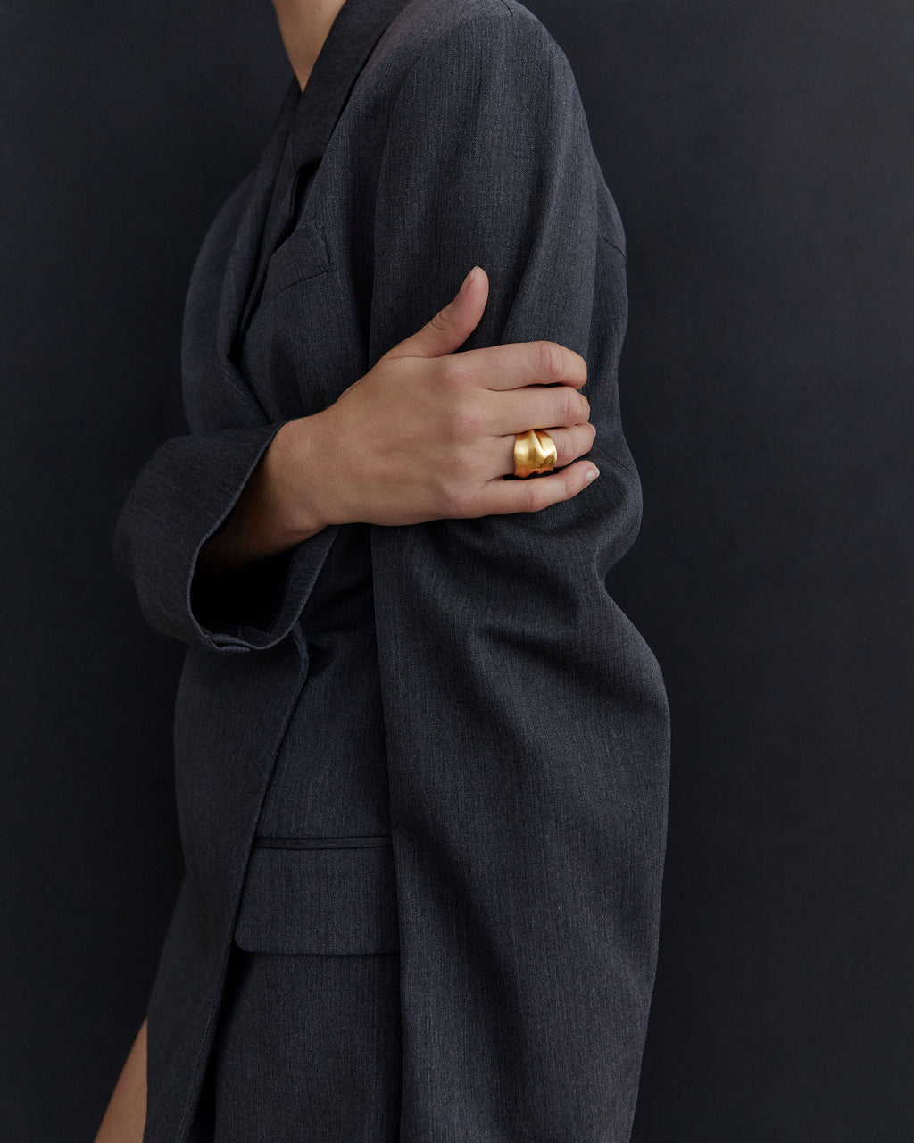 Amassado Gold Plated Ring