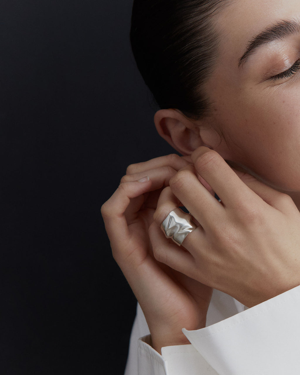 Amassado Silver Ring