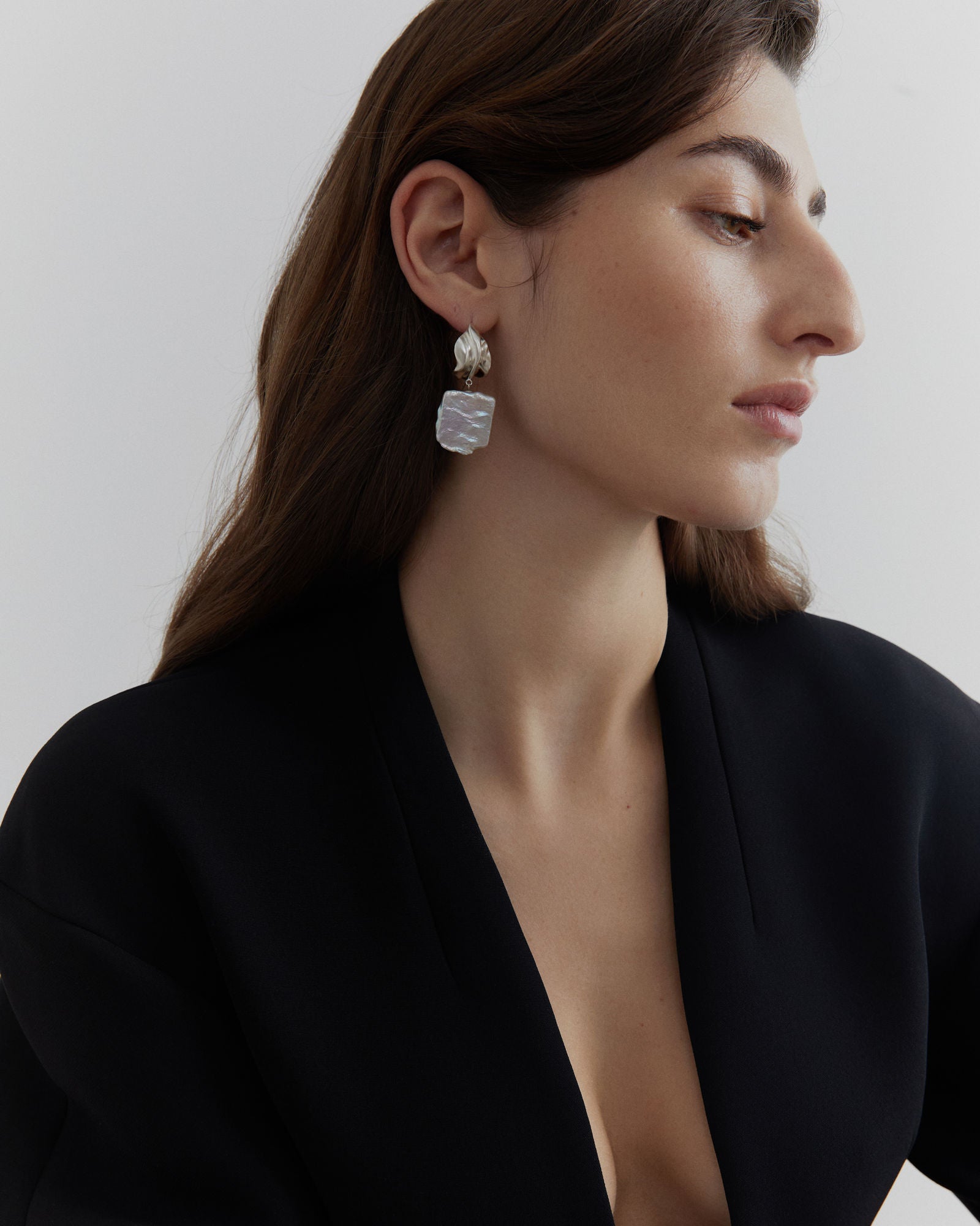 Dobra Silver Earrings w. Keshi Pearls