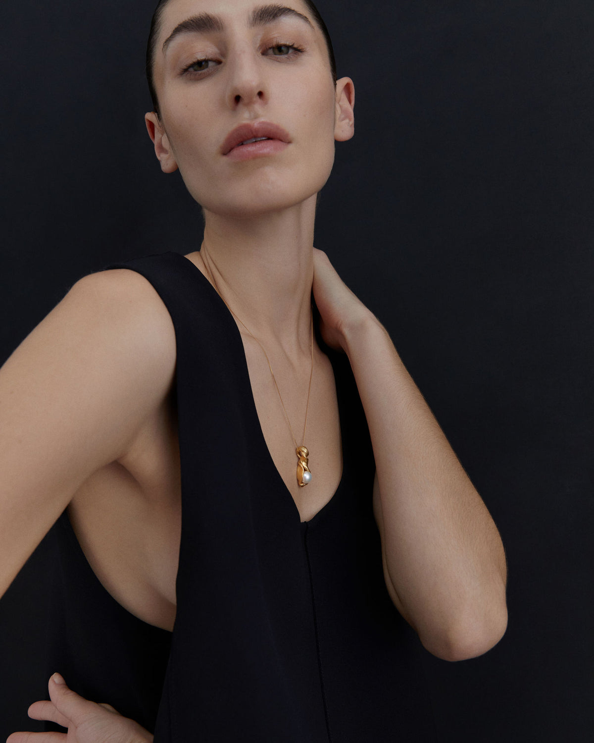 Dobra Gold Plated Necklace w. Freshwater Pearl