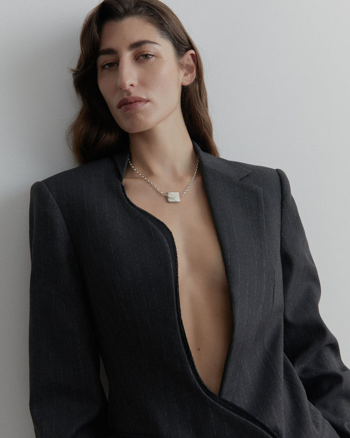 Verso Silver Necklace w. Keshi Pearls