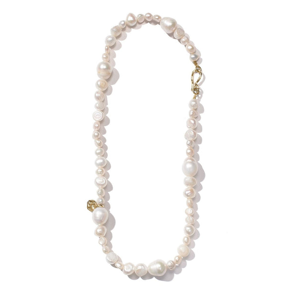 Elysia Cascade 14k Gold Necklace w. Pearls