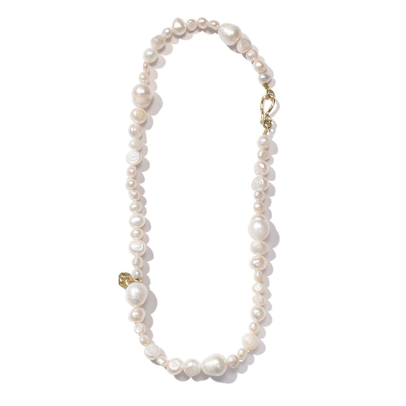 Elysia Cascade 14k Gold Necklace w. Pearls