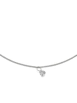Silver Necklace w. Floating Lab-Grown Heart Diamond