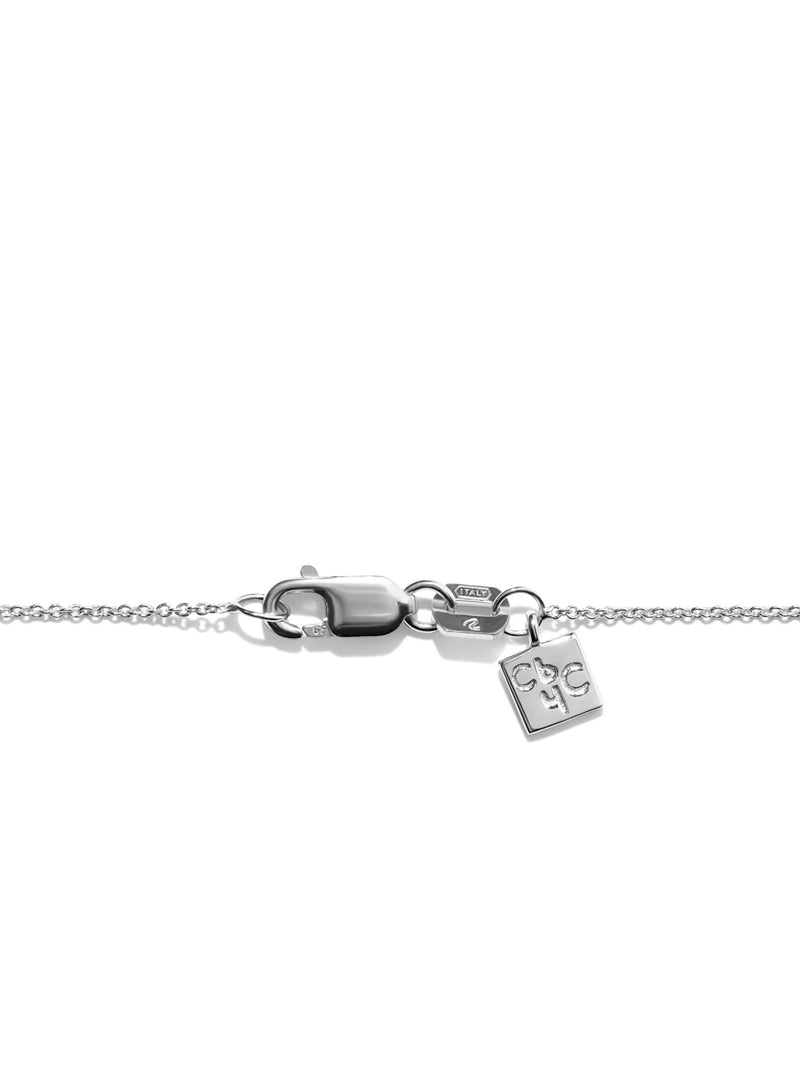Silver Necklace w. Floating Lab-Grown Diamond