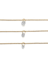 Gold Plated Necklace w. Floating Lab-Grown Diamond