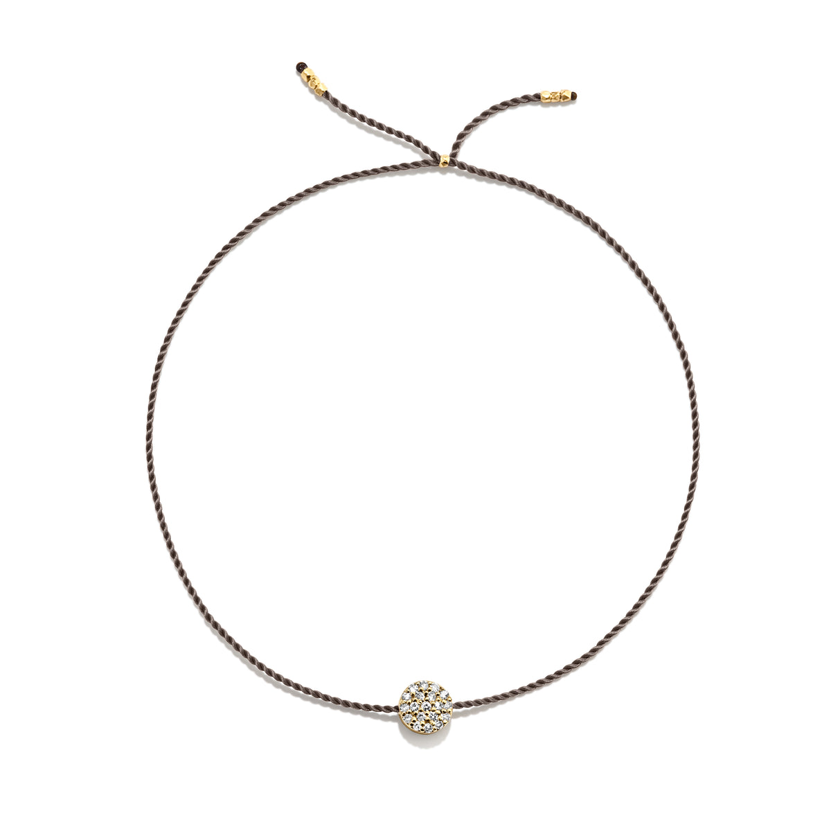 Tiny Guld Vermeil Armbånd m. Diamant Disc