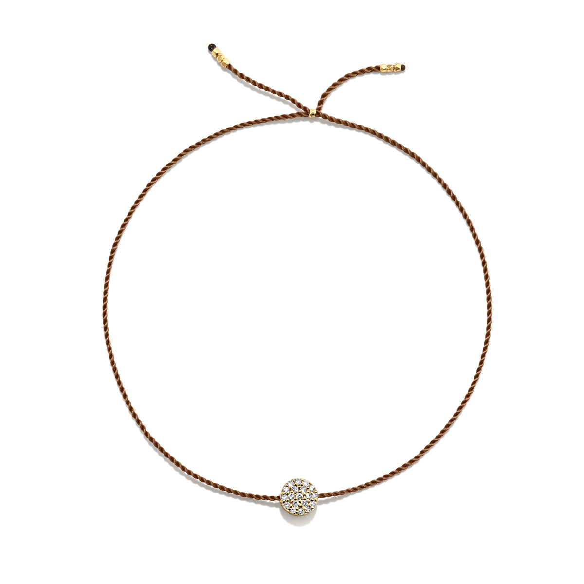Tiny Guld Vermeil Armbånd m. Diamant Disc