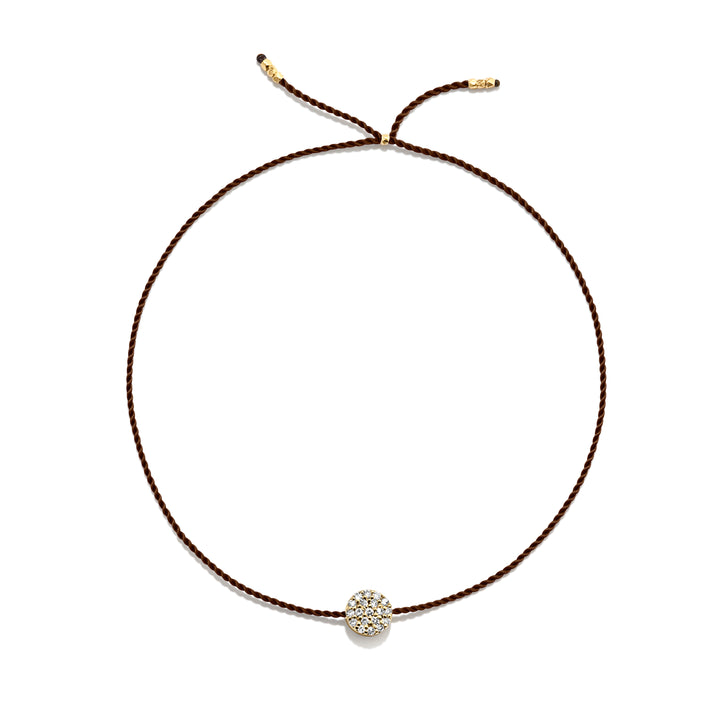 Tiny Gold Vermeil Bracelet w. Diamond Disc