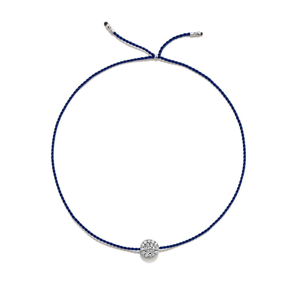 Tiny Silver Bracelet w. Diamond Disc