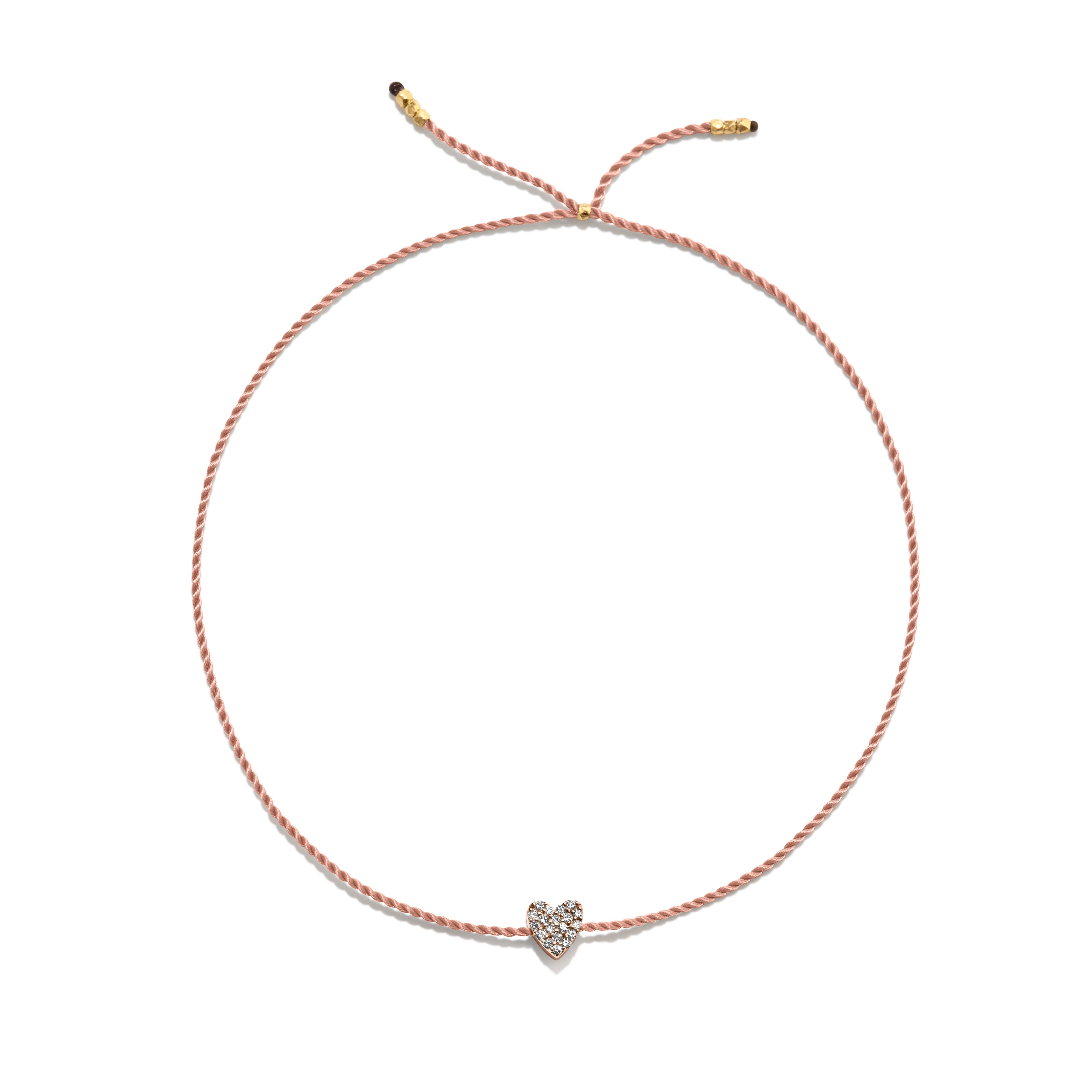 Tiny Guld Vermeil Armbånd m. Diamant Hjerte