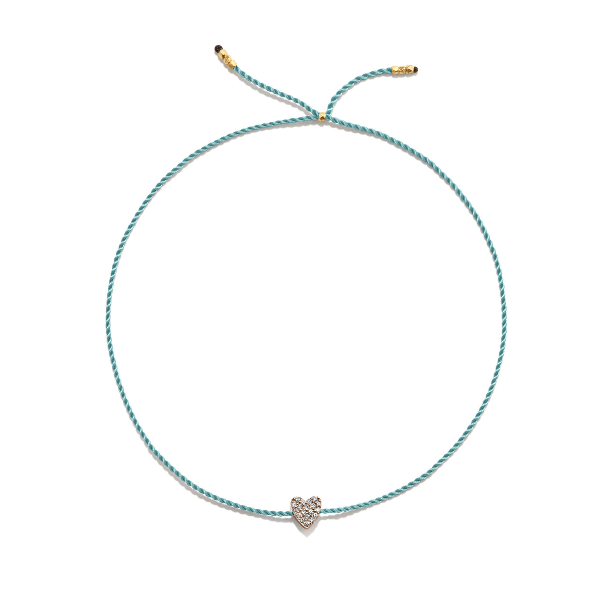 Tiny Guld Vermeil Armbånd m. Diamant Hjerte