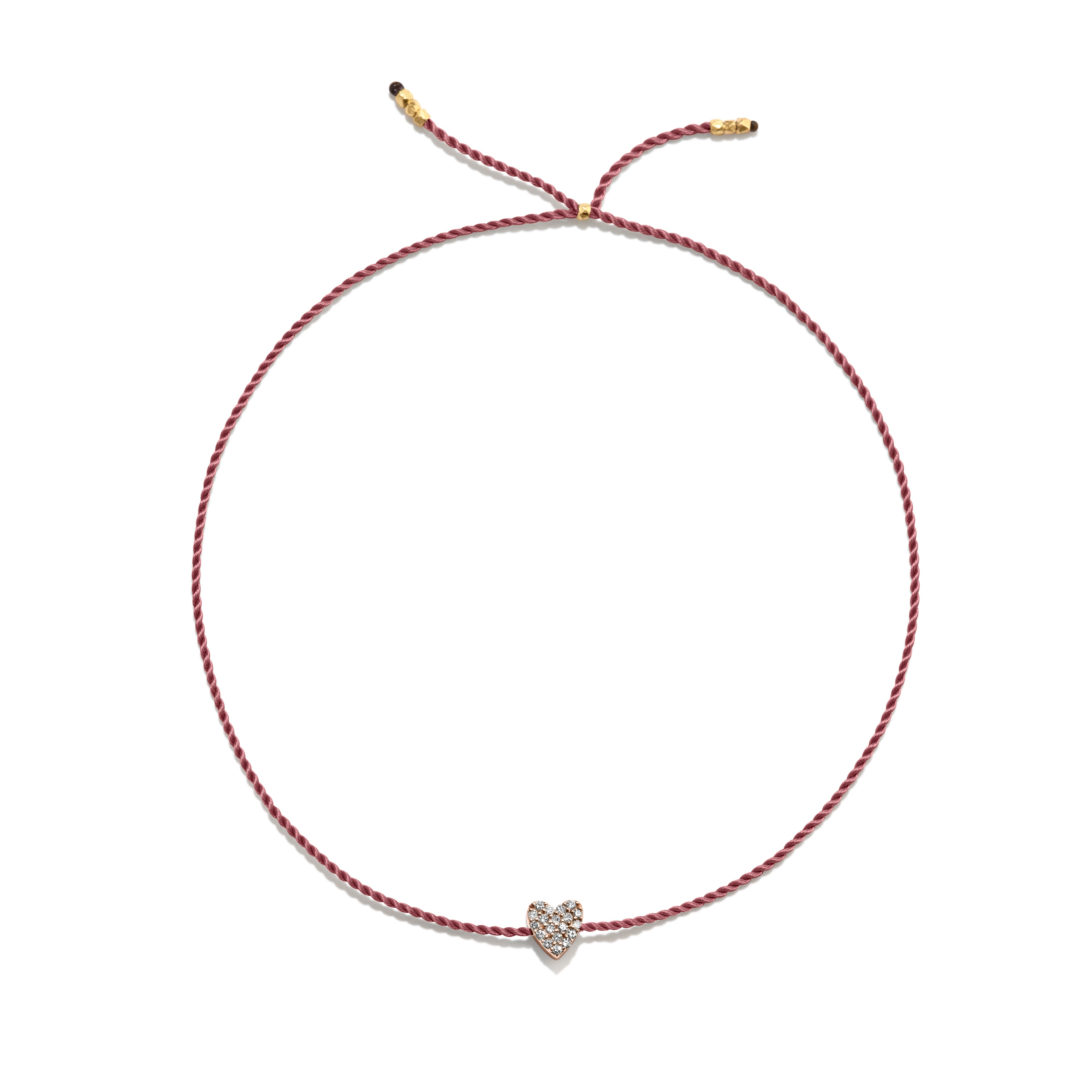Tiny Guld Vermeil Armbånd m. Diamant Hjerte