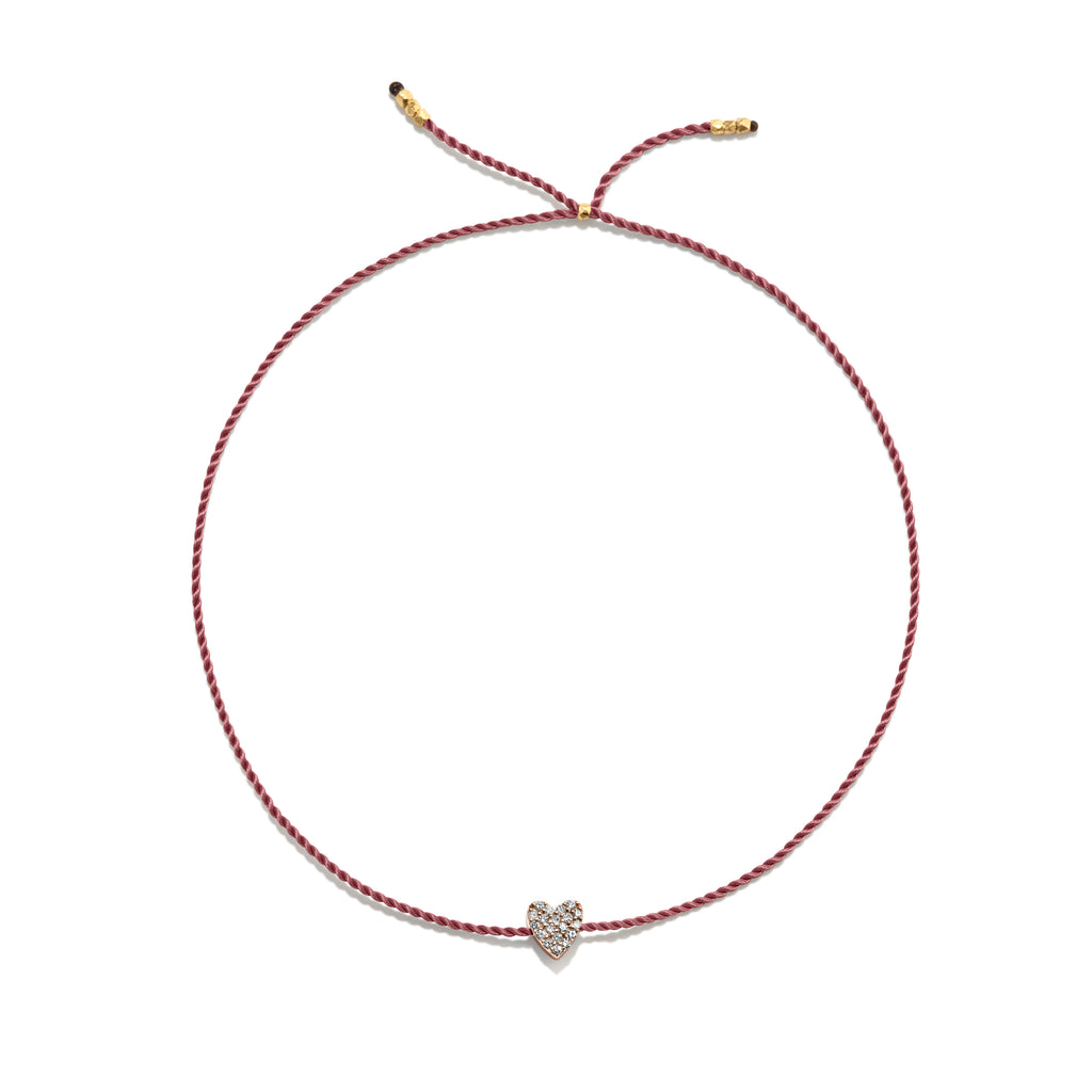 Winziges goldenes Vermeil Armband w. Diamantherz