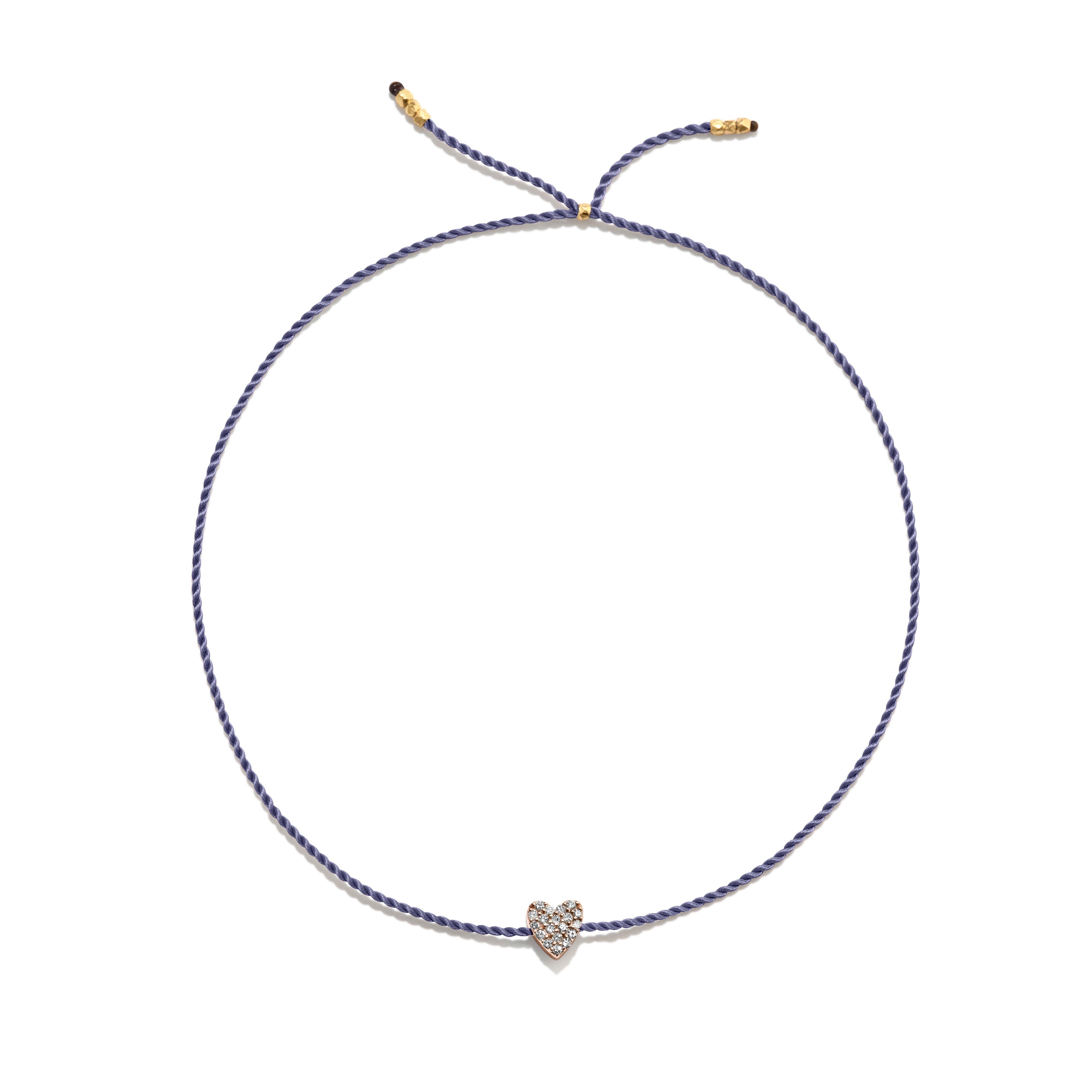Tiny Guld Vermeil Armbånd m. Diamant Hjerte